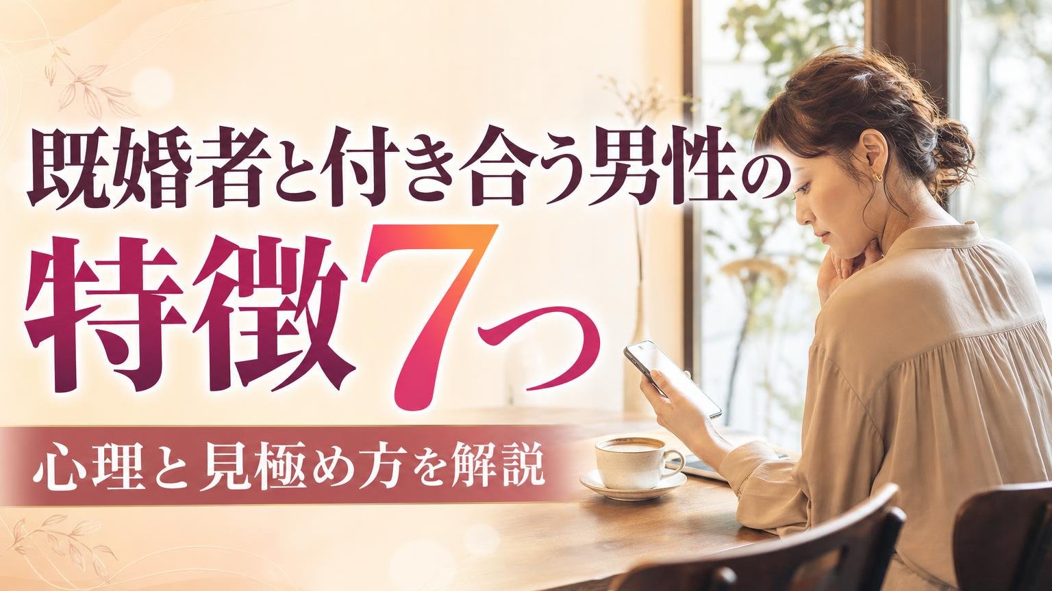 既婚者と付き合う男性の特徴と心理・本気度の見極め方を解説するアイキャッチ画像
