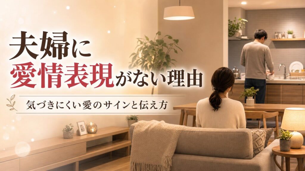 夫婦に愛情表現がない理由と気づきにくい愛のサイン・伝え方を解説するアイキャッチ画像