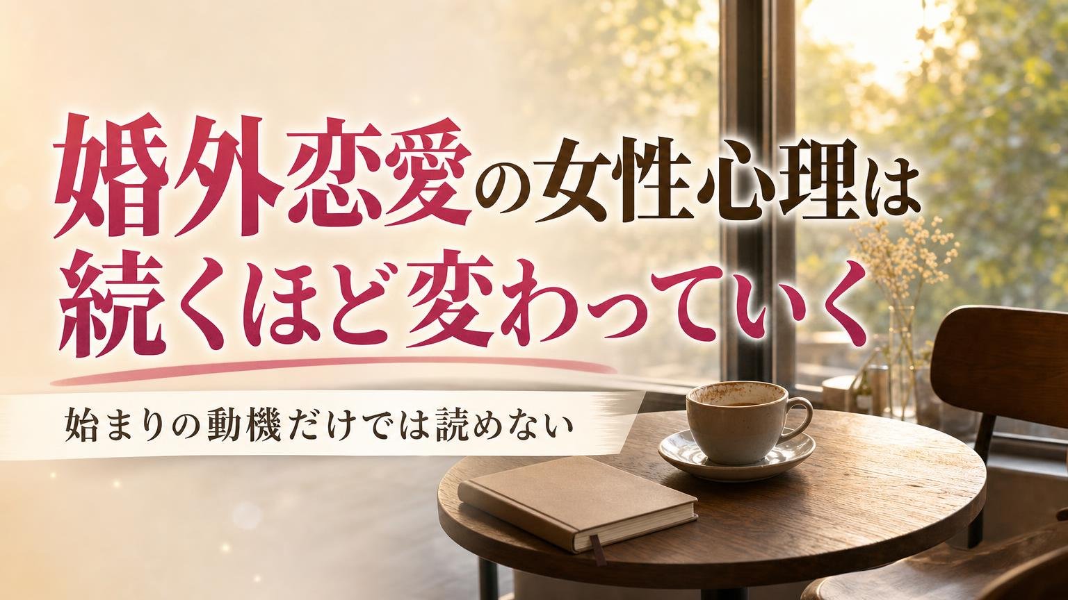 婚外恋愛の女性心理が関係の中でどう変わっていくのかを、既婚男性が解説するアイキャッチ画像
