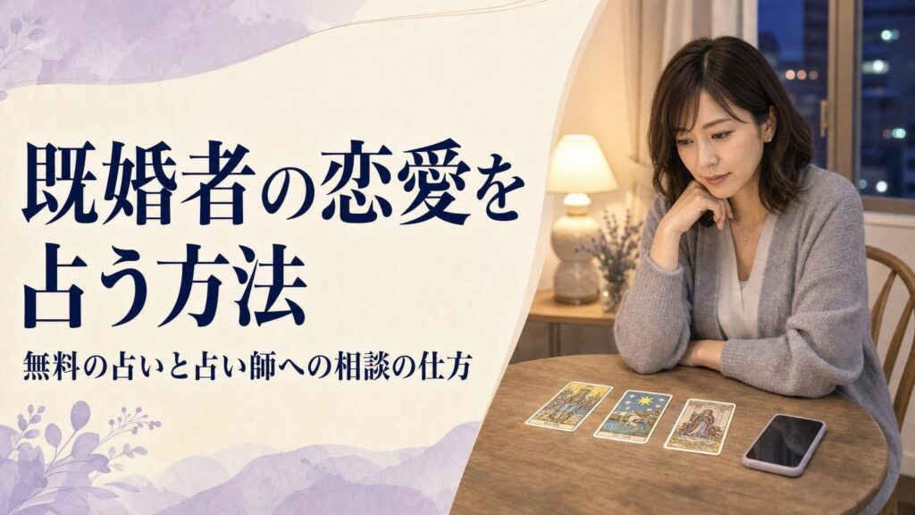 既婚者の恋愛を占う方法と無料の占い・占い師への相談の仕方