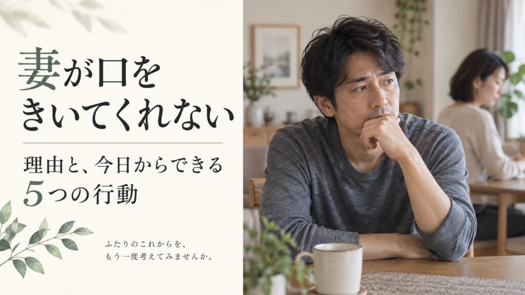妻との会話が減り、これからの接し方を考える夫