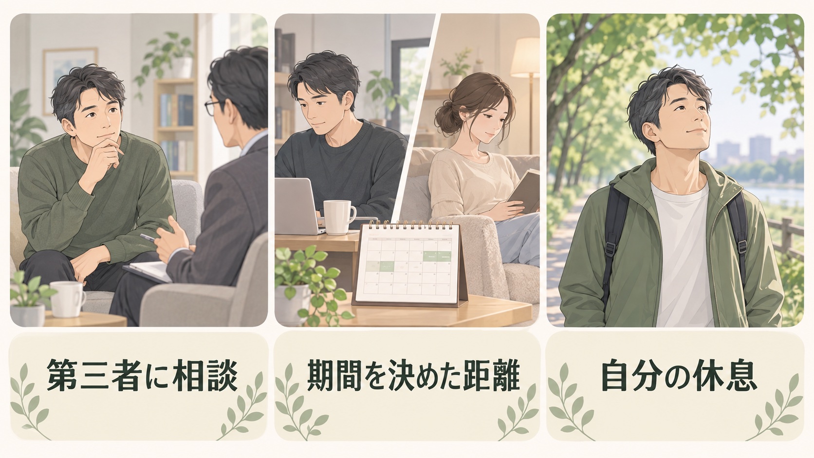 長引いたときの選択肢:第三者に相談、期間を決めた距離、自分の休息