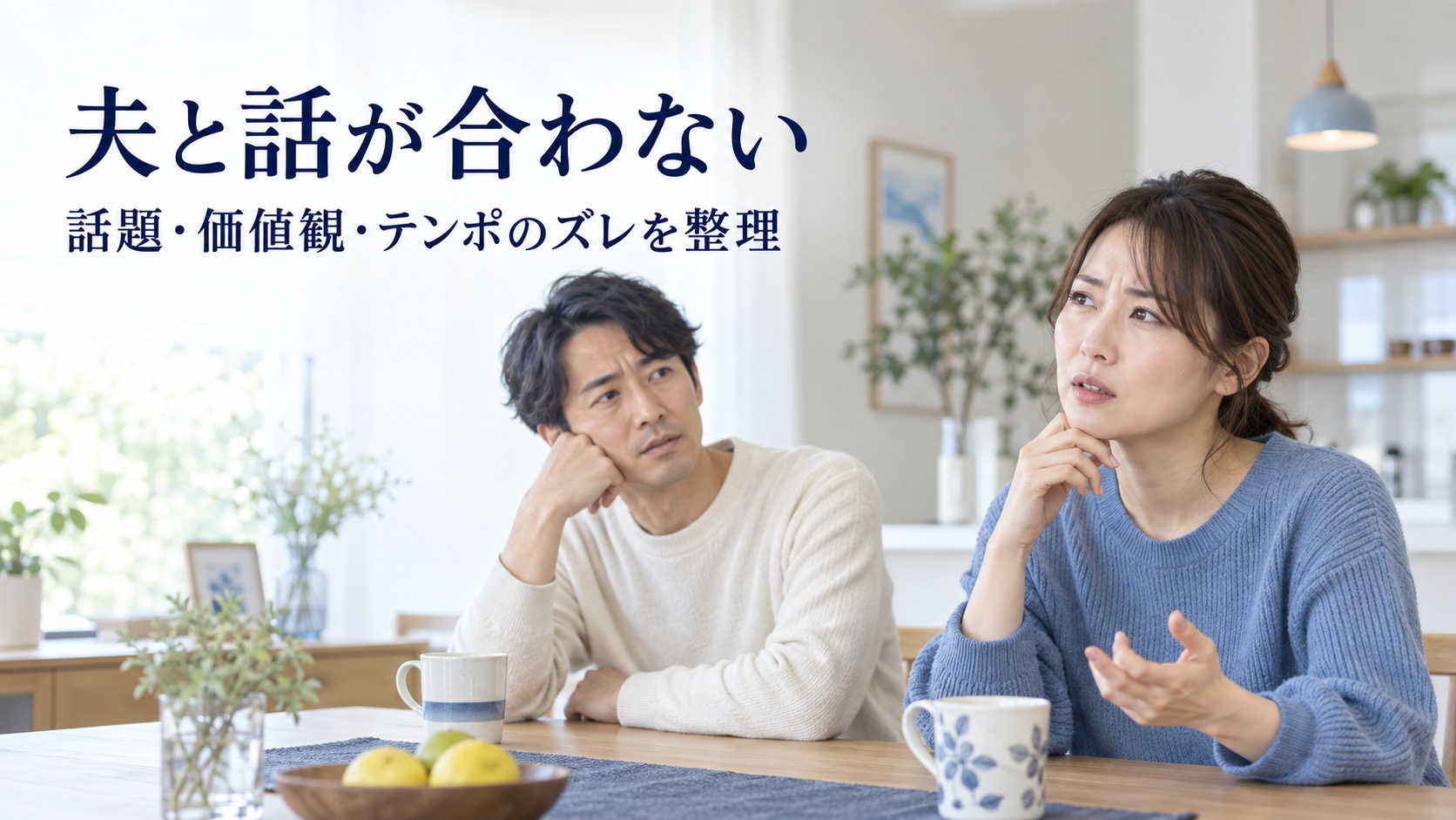 夫と話が合わない。話題・価値観・テンポのズレを整理