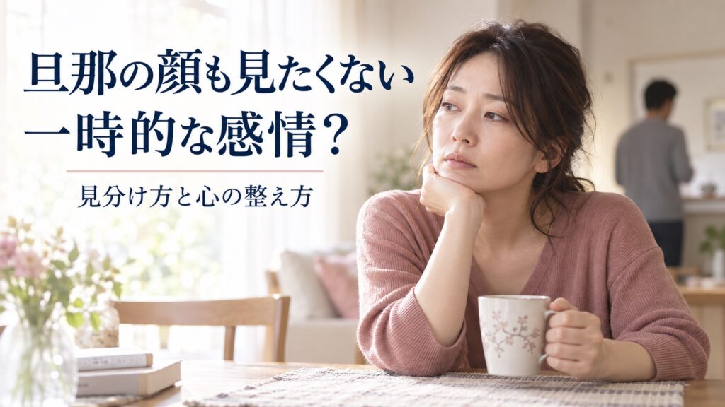 旦那の顔も見たくないのは一時的な感情？見分け方と心の整え方
